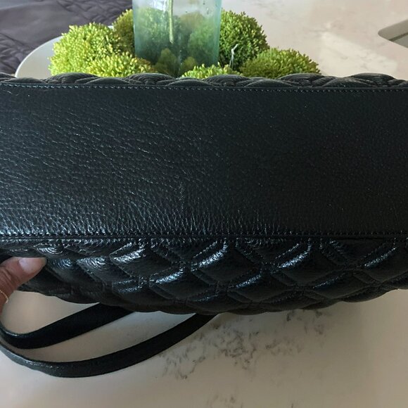 Kate Spade Astor Court Elena Black Diamond Quilted Leather Shoulder Tote Bag - Picture 9 of 10